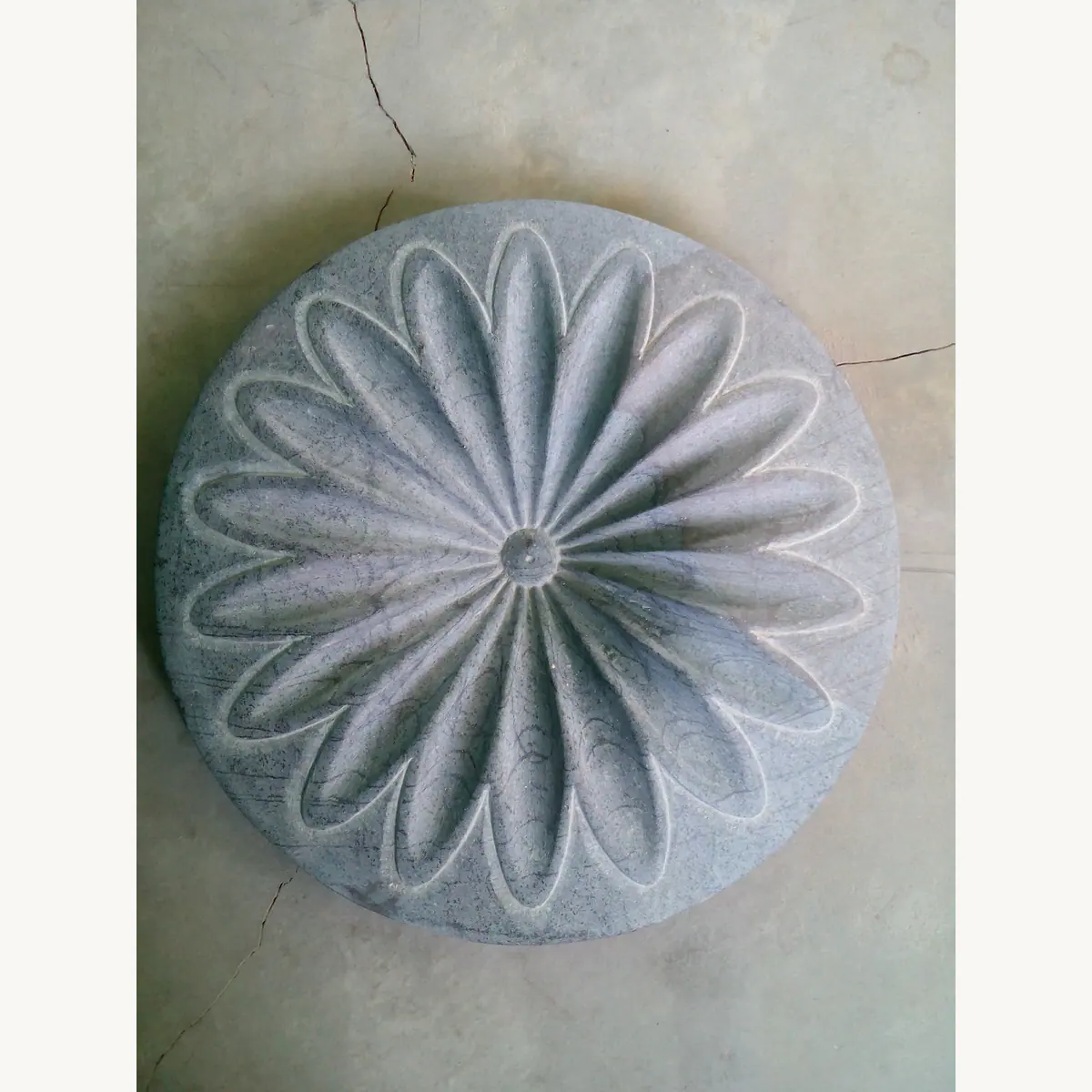 Circular Floral Rosette Stone Panel